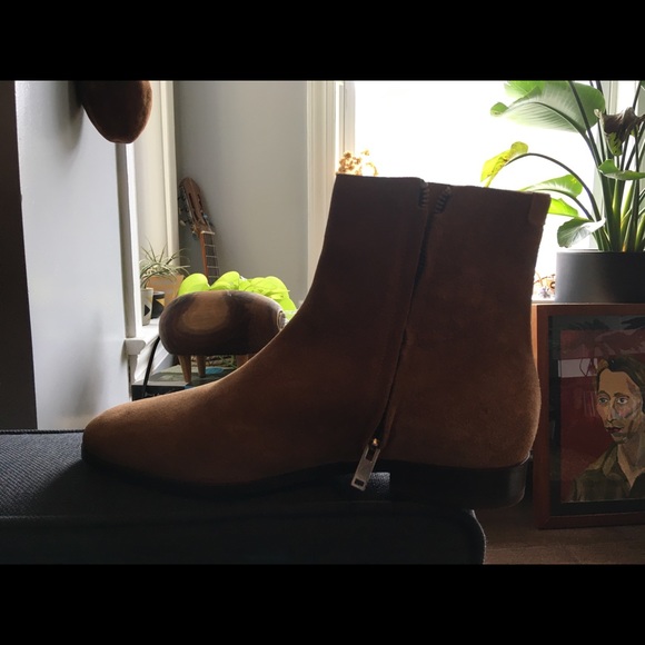 SANDRO Paris unworn suede ankle-zip boots - Picture 6 of 6